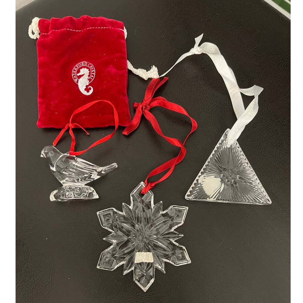 Crystal Christmas Ornaments - Lot of 3